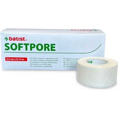 BATIST SOFTPORE Fixačná náplasť na cievke 5 cm x 9,15 m 6 ks