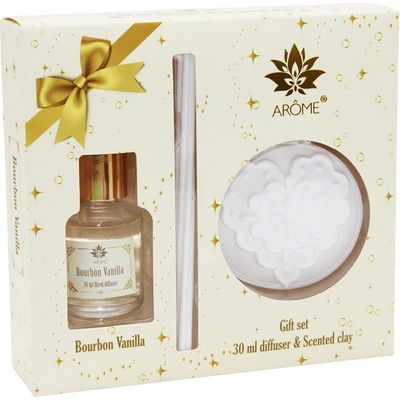 ARÔME Dárkový set difuzéru 30 ml a vonného jílu 1 ks Bourbon Vanilla