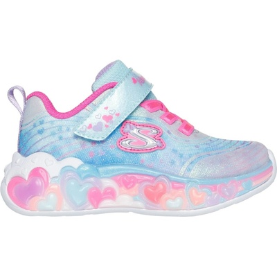 Skechers dievčenská vychádzková obuv ETERNAL HEART LIGHTS svetlomodrá ružová