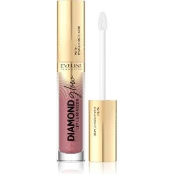 Eveline Cosmetics Diamond Glow блясък за устни с блестящи частици с хиалуронова киселина цвят 11 Rose Nude 4, 5ml