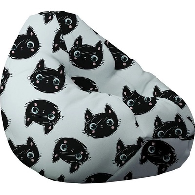 PUFRELAX Пуф круша 320л. , Nirvana Grande, Catoon, Водоустойчив, Перящ се калъф, Пълнеж от Полистиролни перли, принт (PUF-G-NGR-TEXP-CAT)