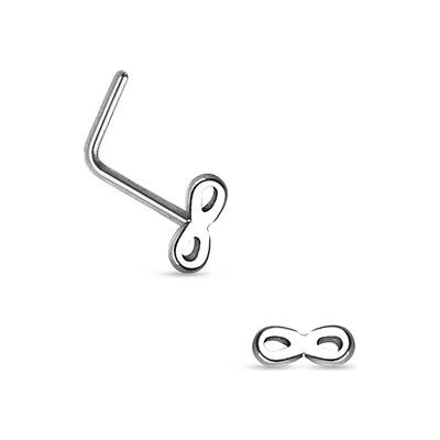 Šperky4U zahnutý piercing do nosu nekonečno N01153
