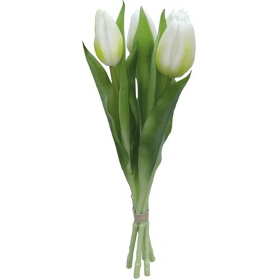 Umelá kvetina zväzok tulipánov 30 cm 5 ks biela