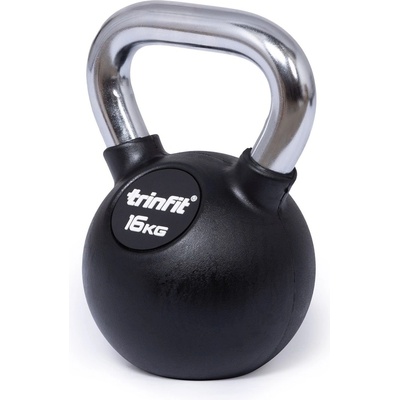 TRINFIT Kettlebell kov guma s chrom madlem 16 kg