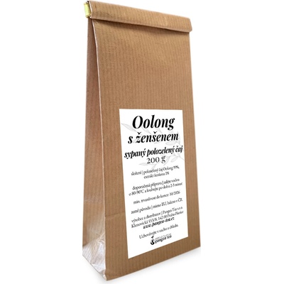 Růžová čajovna Pangea Tea Oolong s ženšenem polozelený čaj 200 g