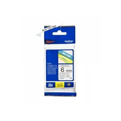 Tape Black on White 6mm TZe211, Black on white, TZe, Grey, Thermal Transfer, Brother, GL-100, PT-1000, PT-1000BM, PT-1010, PT-1010B,