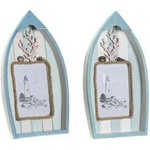 DKD Home Decor Рамка за снимки DKD Home Decor 8424001731435 Barco Син Бял Дървен MDF Средиземноморско (2 броя)