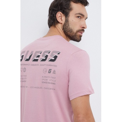 Guess Памучна тениска Guess MEDGAR в розово с принт Z4RI08 I3Z14 (Z4RI08.I3Z14)