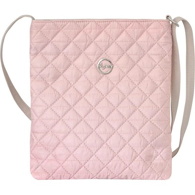 Velká prošívaná crossbody kabelka růžová