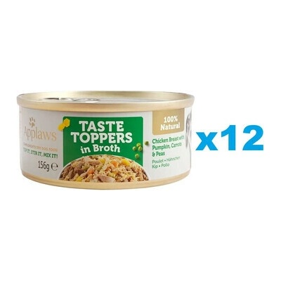 Applaws Taste Toppers Kuracie prsia tekvica hrášok vo vývare 12 x 156 g
