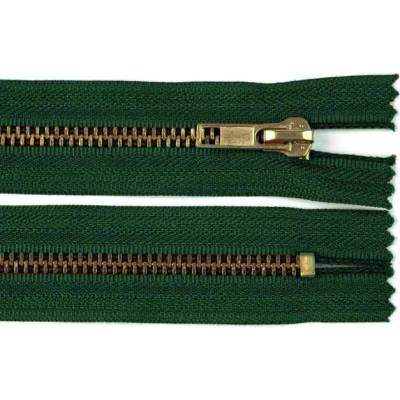 Zdrhovadlo zip staromosazný 20cm nedělitelný 6mm temně zelená