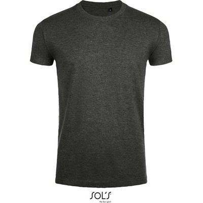 Sol's Imperial Fit pánske tričko Slim Fit sivé ch. mel.