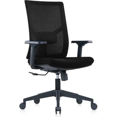 RFG Работен стол RFG Snow Black W, до 120кг, дамаска/меш, пластмасова база, коригиране височина, лумбална опора, черен (CH-226B/OS800/OA2000)