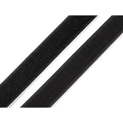 Suchý zip háček + plyš samolepicí šíře 20 mm, střední, černá