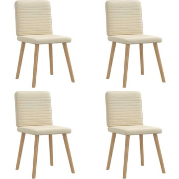 vidaXL Трапезни столове, 4 бр, кремави, текстил (3315251)