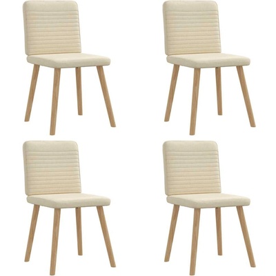 vidaXL Трапезни столове, 4 бр, кремави, текстил (3315251)