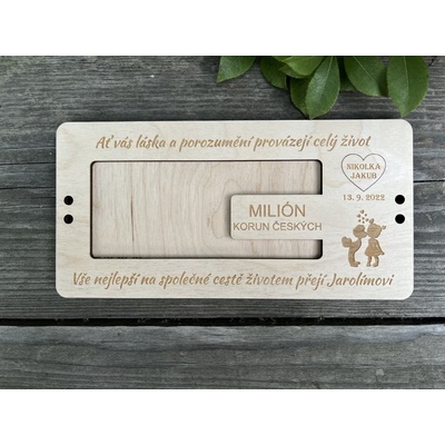 Dřevěná kazeta na peníze - MILIÓN - SVATBA 26