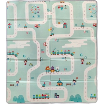 Tineo Двустранна постелка за игра Tineo - Превозни средства/Животни, 145 х 175 cm (T-606110)