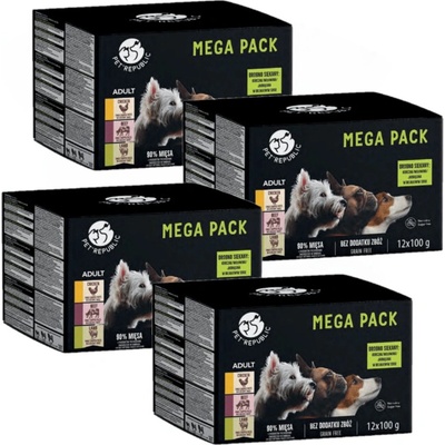Pet Republic Adult Small Mix 3 příchutě v jemné omáčce 48 x 100 g