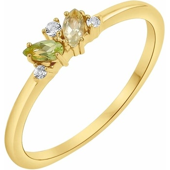 Eppi Stříbrný cluster prsten s topazy quartzy a olivíny Verano R47735