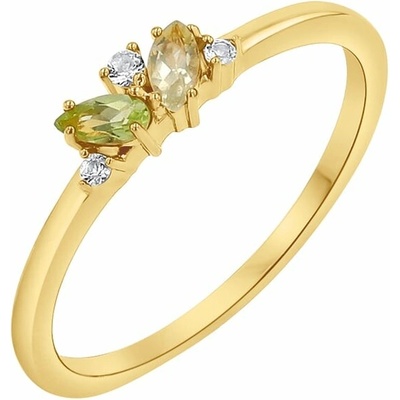 Eppi Stříbrný cluster prsten s topazy quartzy a olivíny Verano R47735