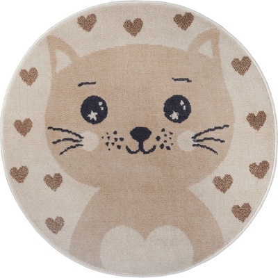 Бежов детски килим ø 140 cm Cat - Hanse Home (105963-140)