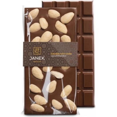 Čokoládovňa Janek Mliečna čokoláda s mandľami 105 g