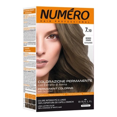 Brelil Numéro Permanent Coloring barva na vlasy 7.10 Ash Blonde 125 ml