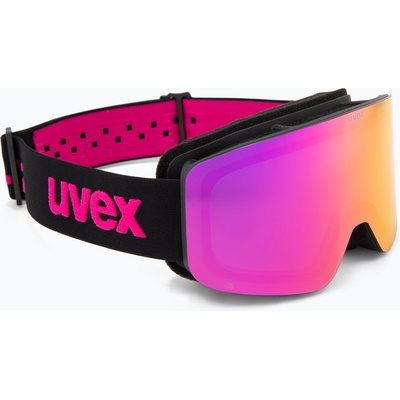 uvex Детски предпазни ски очила UVEX Pwdr FM black matt/mirror pink green clear