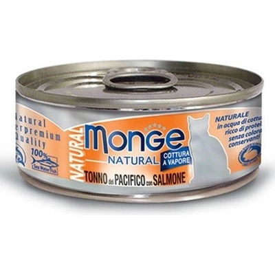 MONGE Natural Cat Tuniak kura a losos 80 g