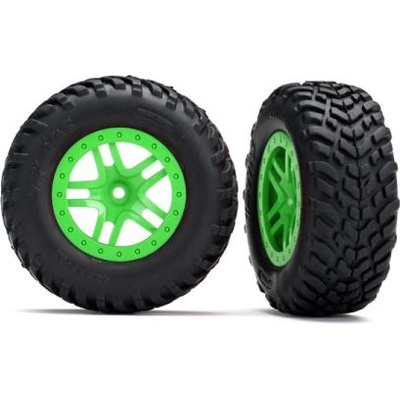 Traxxas колело 2.2/3.0", джанта SCT Split-Spoke зелен, гума SCT (2)