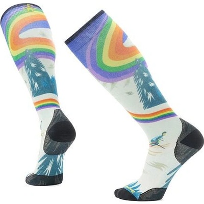 Smartwool Ski Zero Cushion Rainbow Trails Print OTC ponožky laguna blue
