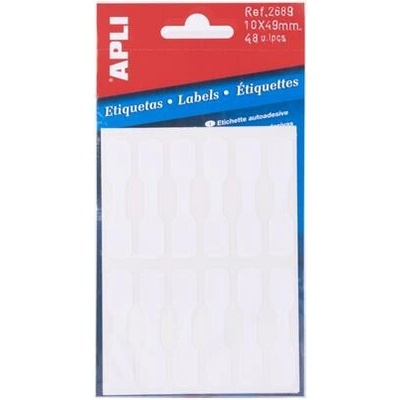 Apli Etikety, 10x49 mm, ručne popisovateľné, na šperky, APLI, 48 etikiet/bal