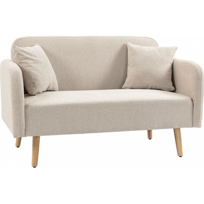 HOMCOM Pohovka pro 2 osoby 130 x 70 x 80 cm | krémová
