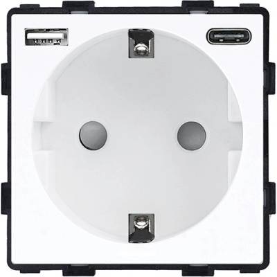ELMARK Element КОНТАКТ ШУКО 16a С usb a+c, БЯЛ (195mgsu/wh)