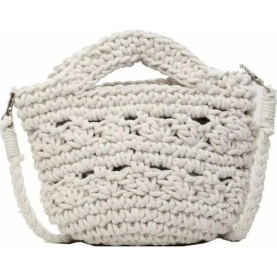 Macramé kabelka cez rameno aj do ruky Biela