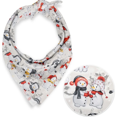 Biante Dětský bavlněný šátek Sandra SA-661 Sněhuláci na světle šedém – Zboží Dáma