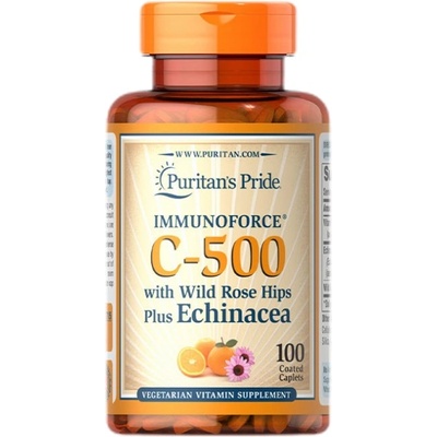 Puritan's Pride Vitamin C-500 with Rose Hips & Echinacea [100 капсули]