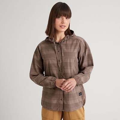 Kathmandu sun scape upf l/s hooded o7t taupe/dark