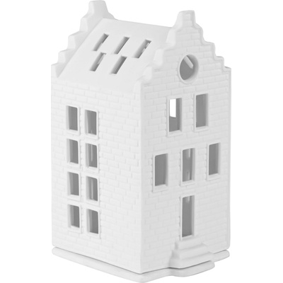 räder Porcelánový svícen domeček Small Brick House 16 cm, bílá barva, porcelán
