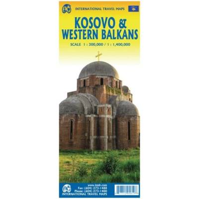 mapa Kosovo a západní Balkán 1/300-1/1,4M