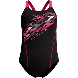 Speedo Детски бански костюм Speedo Kid's Medley Logo Medalist Swimsuit - Anthracite / Margarita Pink - размер 128 (EU) (750-0878-1112)