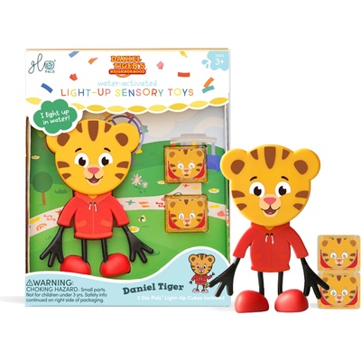 GLO PALS Postava do kúpeľa TIGER DANIEL + kocky svietiace vo vode