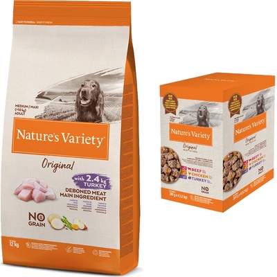 Nature's Variety original no grain Medium Adult dog s morkou 12 kg