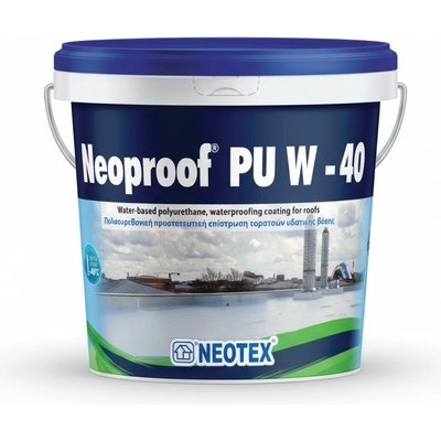 NEOTEX Neoproof PU W-40 – vodouriediteľná polyuretánová hydroizolácia strechy Balenie: 13 kg, Farba: Hrdzavá červená (3009)