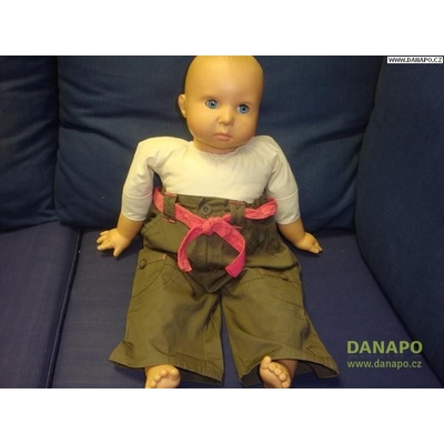 Kalhoty s růžovým látkovým páskem