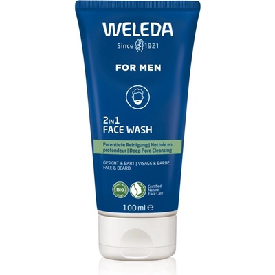 Weleda For Men 2v1 почистващ гел за зоната на лицето и брадата 100ml