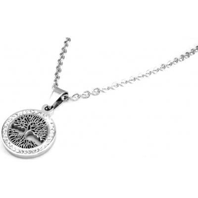 Steel Jewelry Náhrdelník strom života s krystalky z chirurgické oceli NH606021