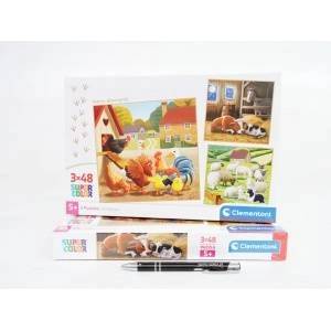 Clementoni -CLE puzzle 3x48 SuperKolor Farm Moments25791