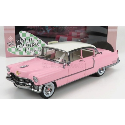 Greenlight Cadillac Fleetwood Series 60 1955 Růžová Bílá 1:18